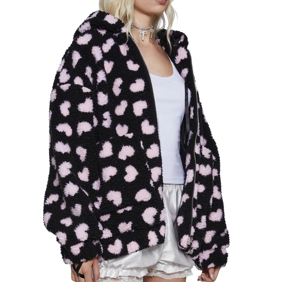 NWT Dolls Kill Sugar Thrillz Loyal Maneater Teddy Jacket - Picture 2 of 7